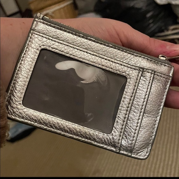 Coach Silver Glitter Card Holder Wallet - Picture 2 of 11